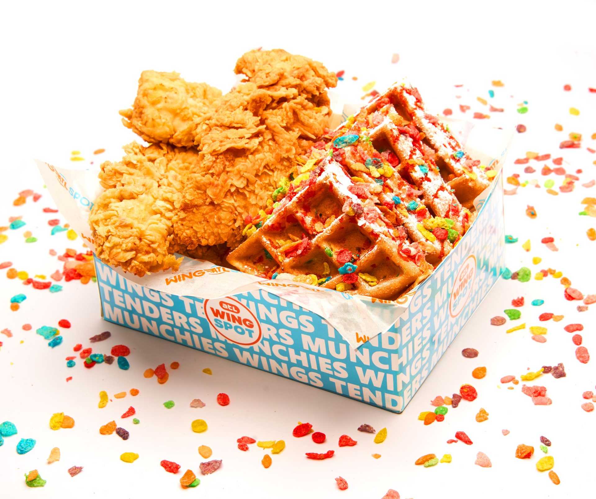 Fruity Pebbles Chicken N' Waffles